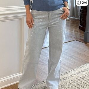 AZ Light Blue Embellished Wide Leg Women's Jeans NWT M